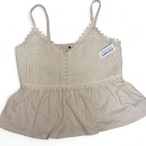 CottageCore Crochet Tank NWT SoftGirl Dainty Coquette Size M Boho